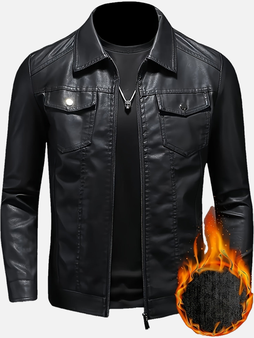 Nieuwe Stijl Fleece Gevoerde Jas voor Heren met Revers 2025.