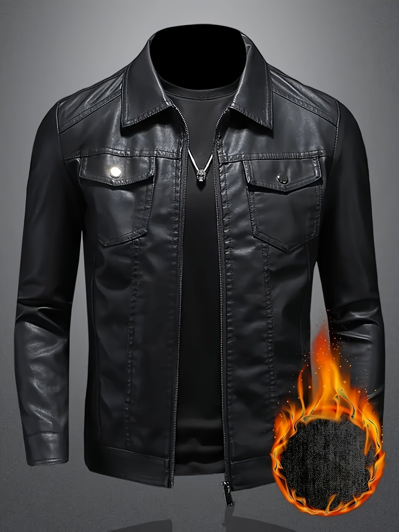 Nieuwe Stijl Fleece Gevoerde Jas voor Heren met Revers 2025.