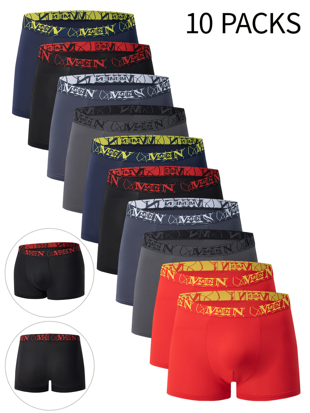 10-Pack Heren Boxer – Ademend & Comfortabel, Stretch Ondergoed met “NINJA” Graphic.