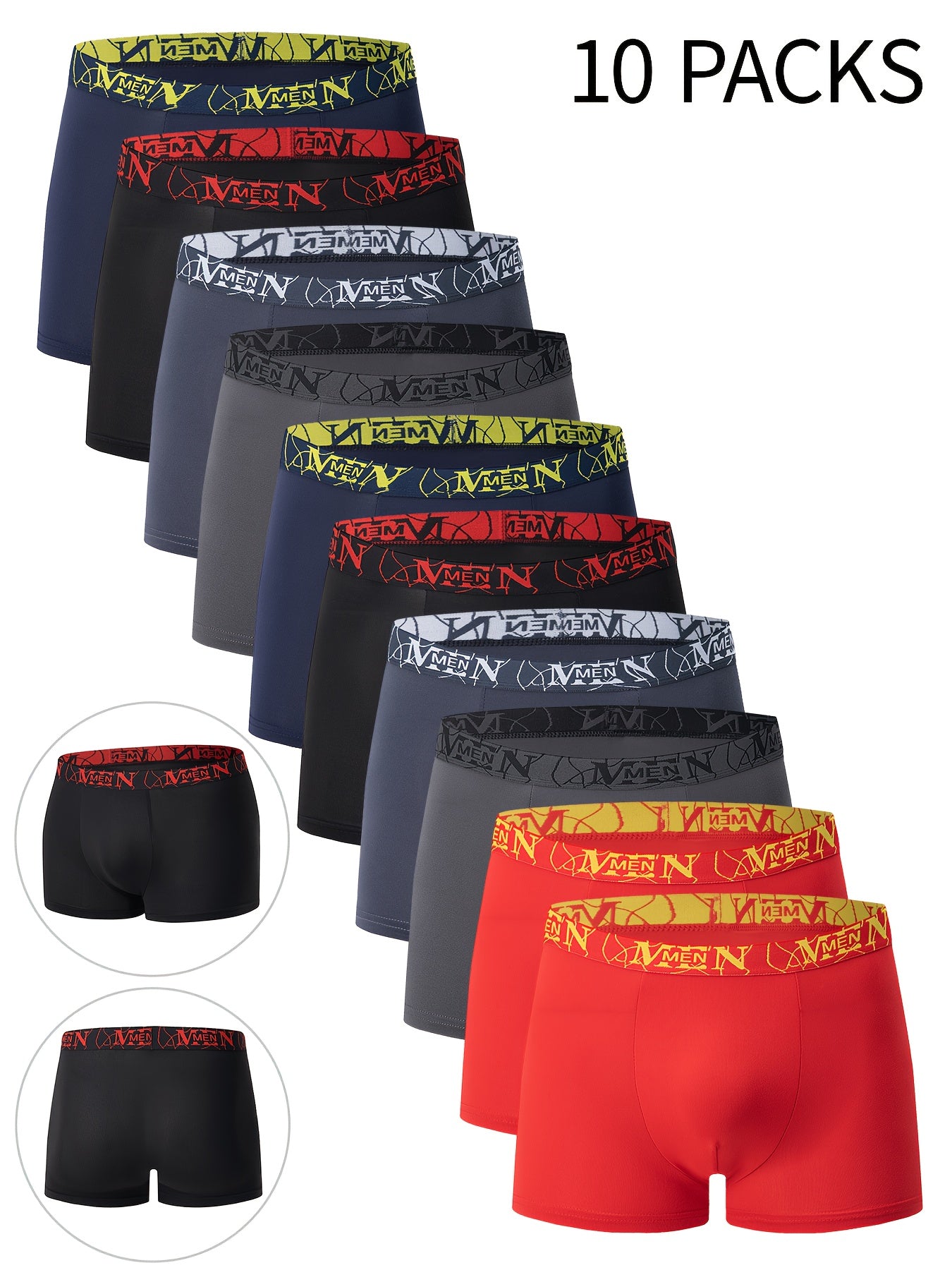 10-Pack Heren Boxer – Ademend & Comfortabel, Stretch Ondergoed met “NINJA” Graphic.