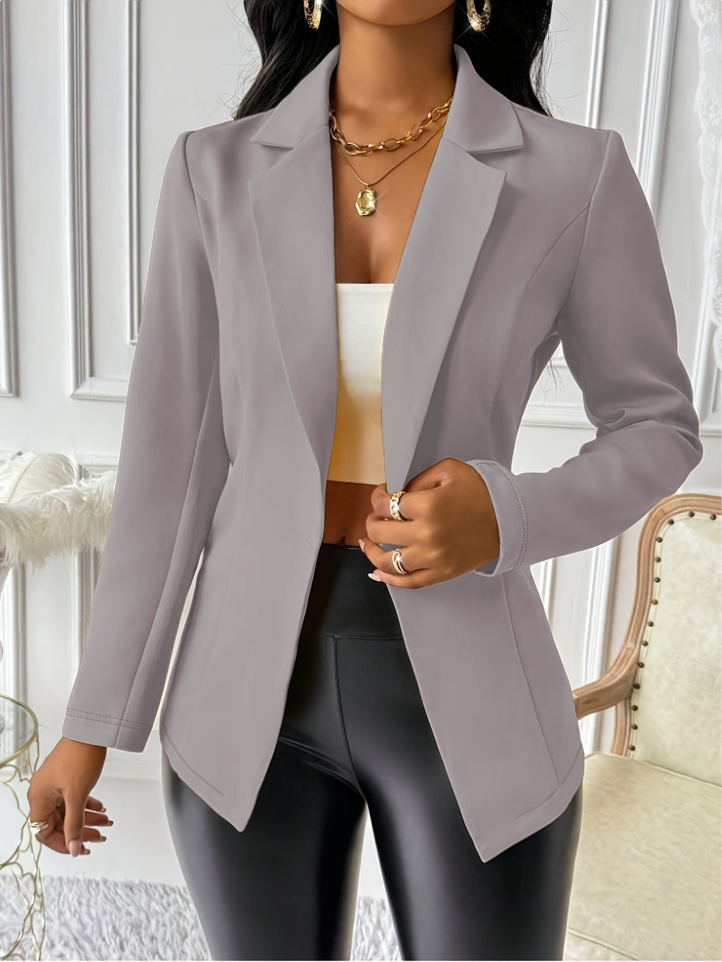 Dames Lichtgewicht Casual Blazer – All-Season Elegantie.