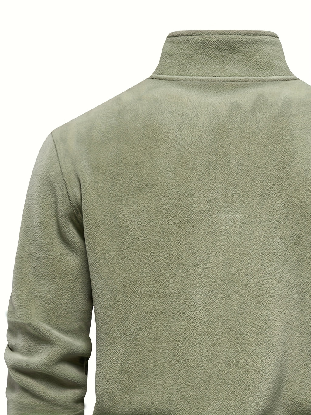 Heren Fleece-Gevoerde Sweatshirt met Halve Rits – Casual Pullover met Opstaande Kraag.