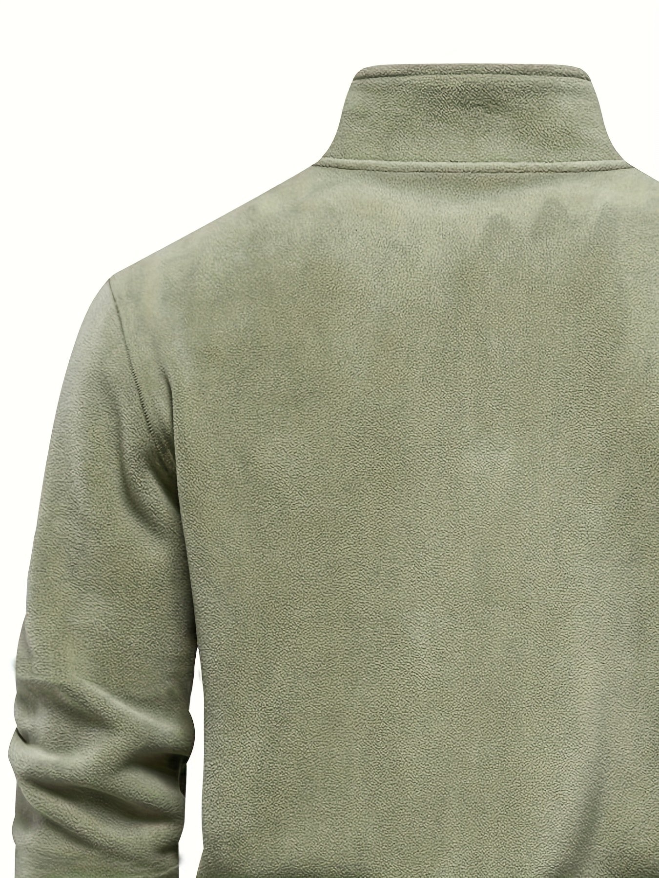 Heren Fleece-Gevoerde Sweatshirt met Halve Rits – Casual Pullover met Opstaande Kraag.