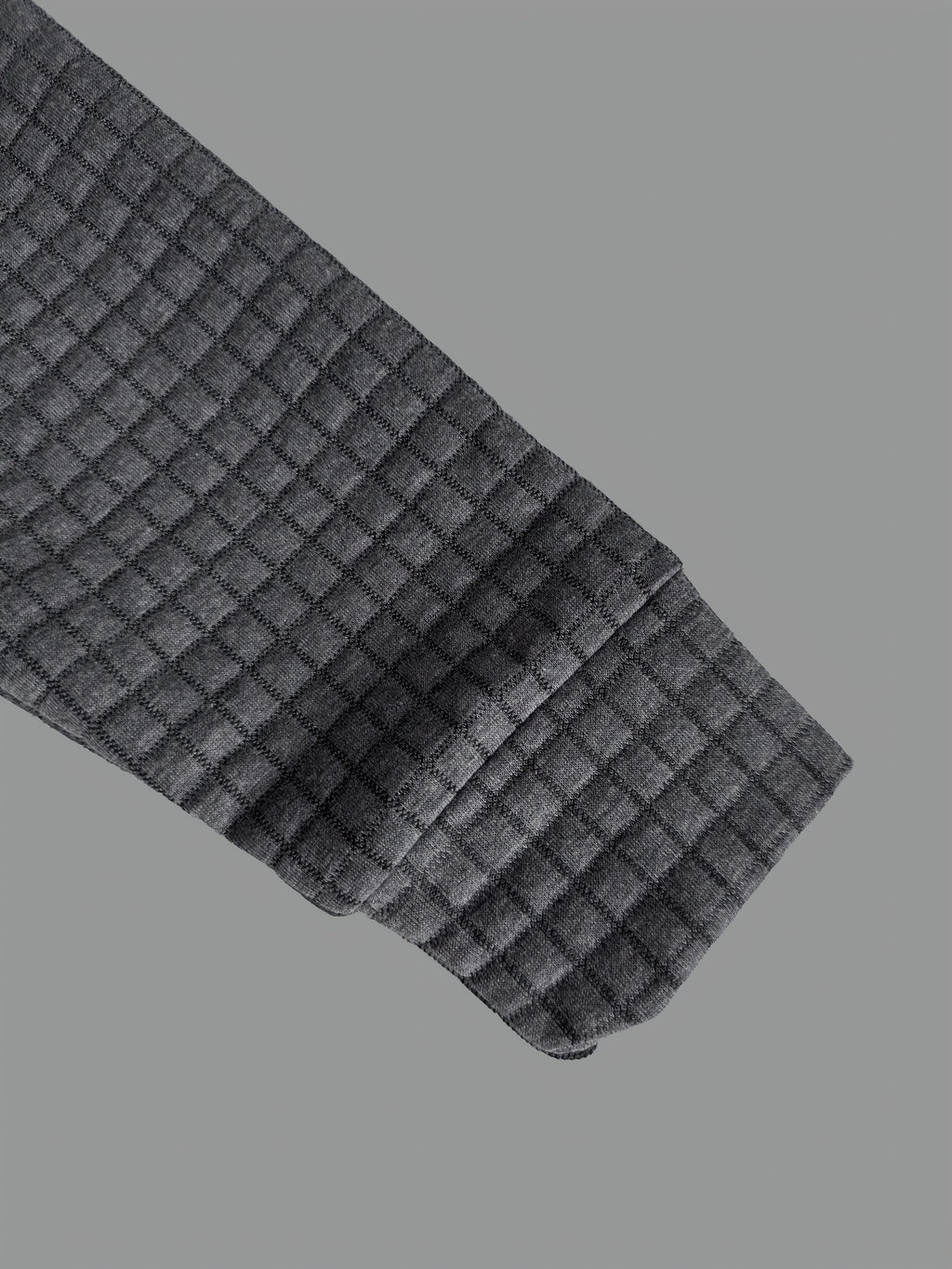 Heren warme Casual Poloshirt met lange mouwen – Wafelstructuur met Geruite Kraag.