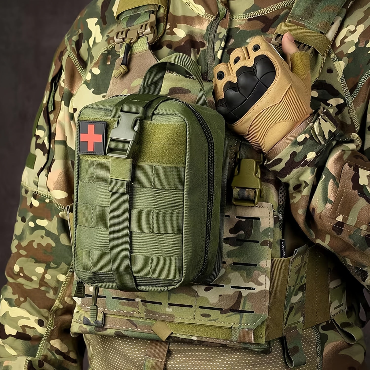 215-delige EHBO-set met IFAK Overleving set – Molle-systeem Tas.