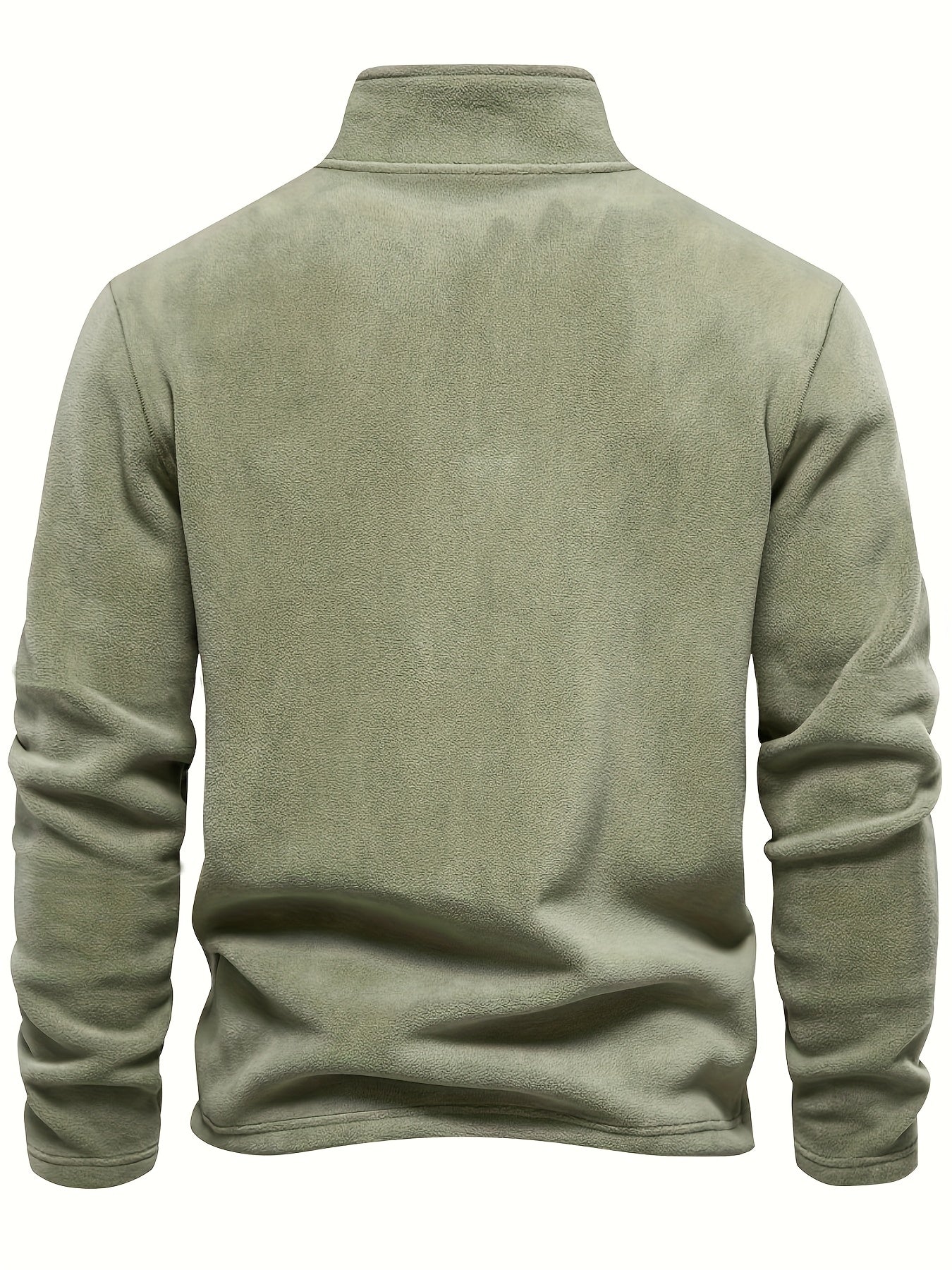 Heren Fleece-Gevoerde Sweatshirt met Halve Rits – Casual Pullover met Opstaande Kraag.