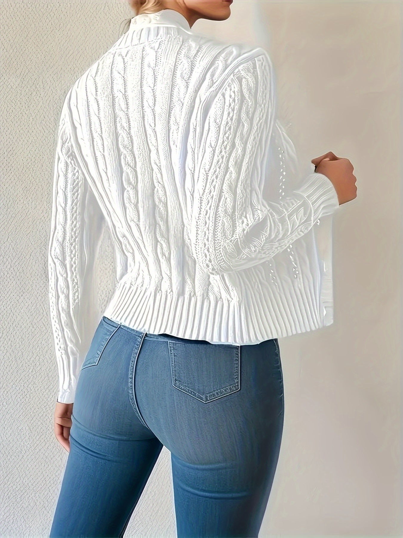 Vrouwen's Elegante Knoopfront Cardigan - Stijlvolle Trui voor Herfst/Winter, Niet-Transparant Blazer, Kantoor &amp; Feest Buitenkleding, Cardigan Sweater, Herfstmode, Knopen Voorzijde, Comfortabele Stof