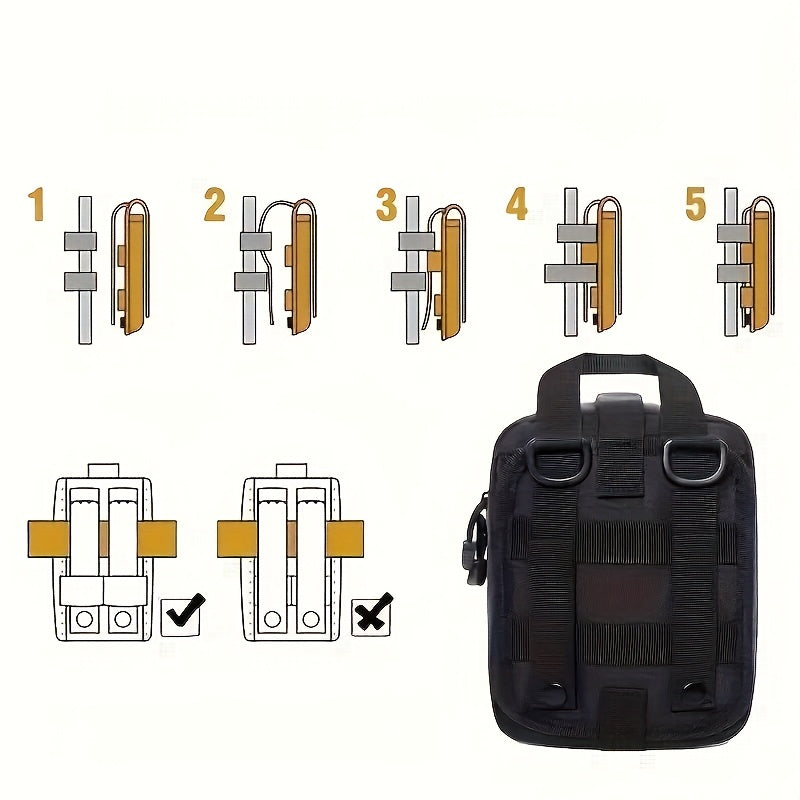 215-delige EHBO-set met IFAK Overleving set – Molle-systeem Tas.