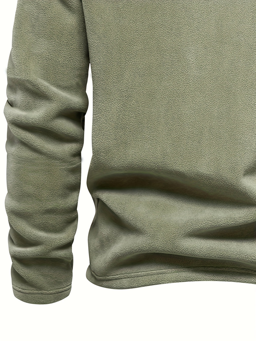 Heren Fleece-Gevoerde Sweatshirt met Halve Rits – Casual Pullover met Opstaande Kraag.