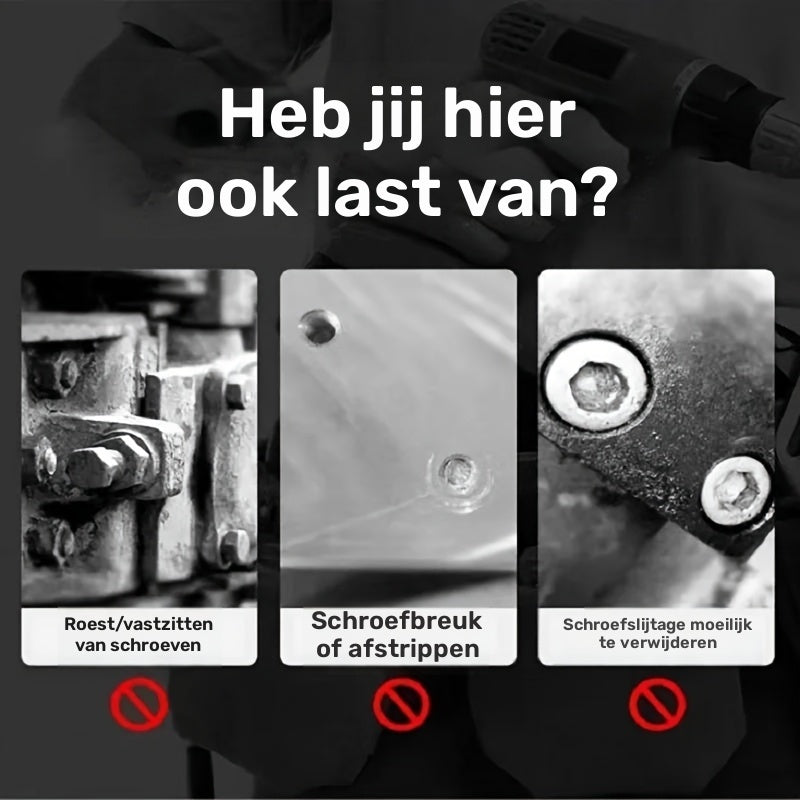 🛠️ 5-delige Schroeven verwijder Set – HSS Dubbelzijdig.