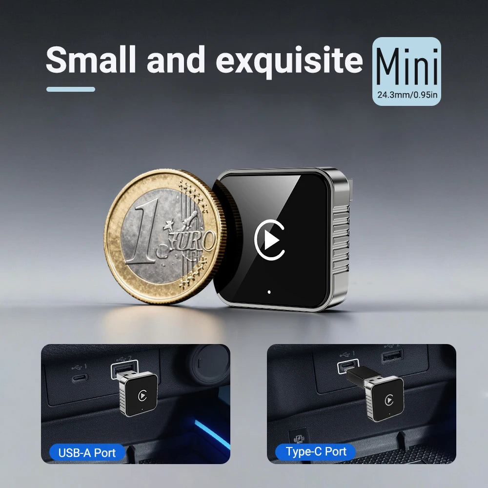 XUDA 2-in-1 Wired to Wireless CarPlay & Android Auto Adapter – Slimme USB Dongle