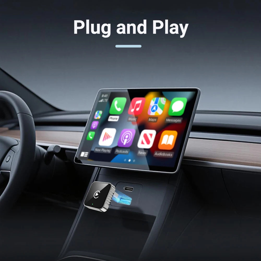 XUDA 2-in-1 Wired to Wireless CarPlay & Android Auto Adapter – Slimme USB Dongle
