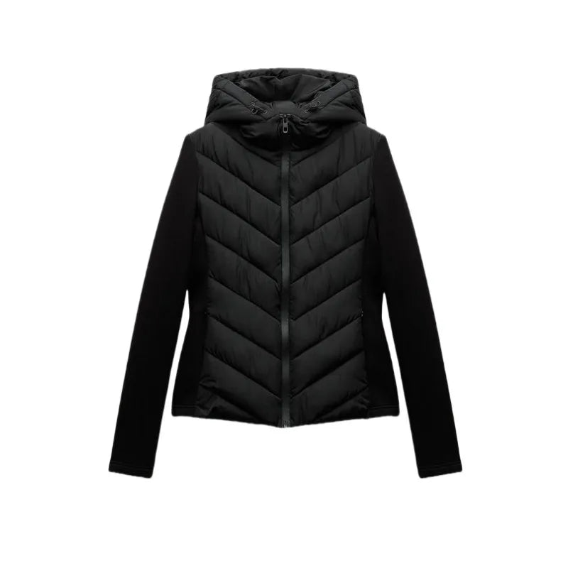 ETJ 2025 Dames Patchwork Hooded Jacket – Elegant & Sportief.
