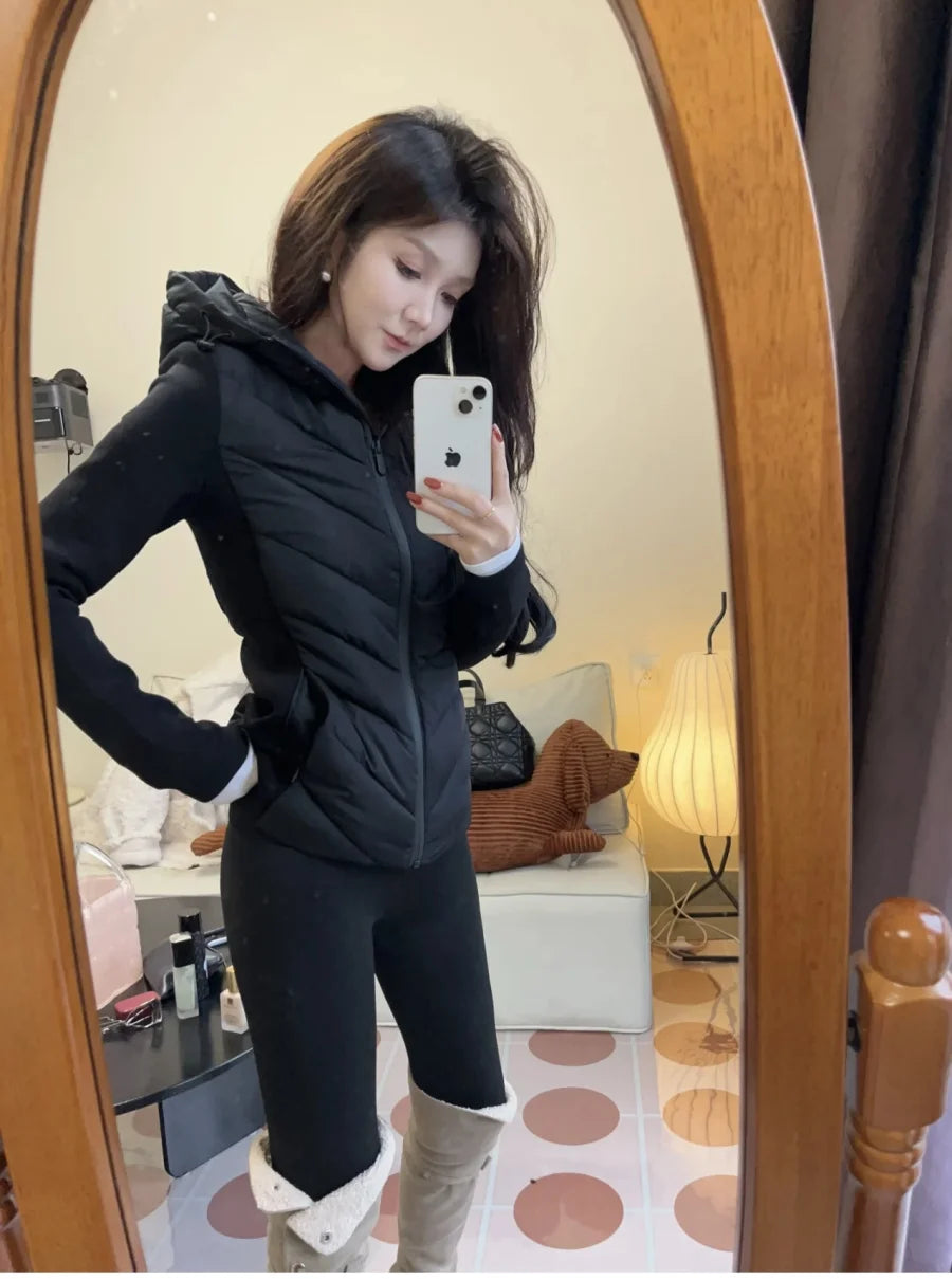 ETJ 2025 Dames Patchwork Hooded Jacket – Elegant & Sportief.