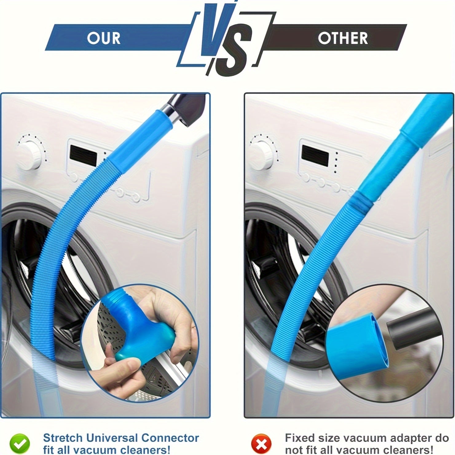 Wasdroger Cleaner – Flexibele Lint Verwijderaar met Vacuüm Aansluiting.