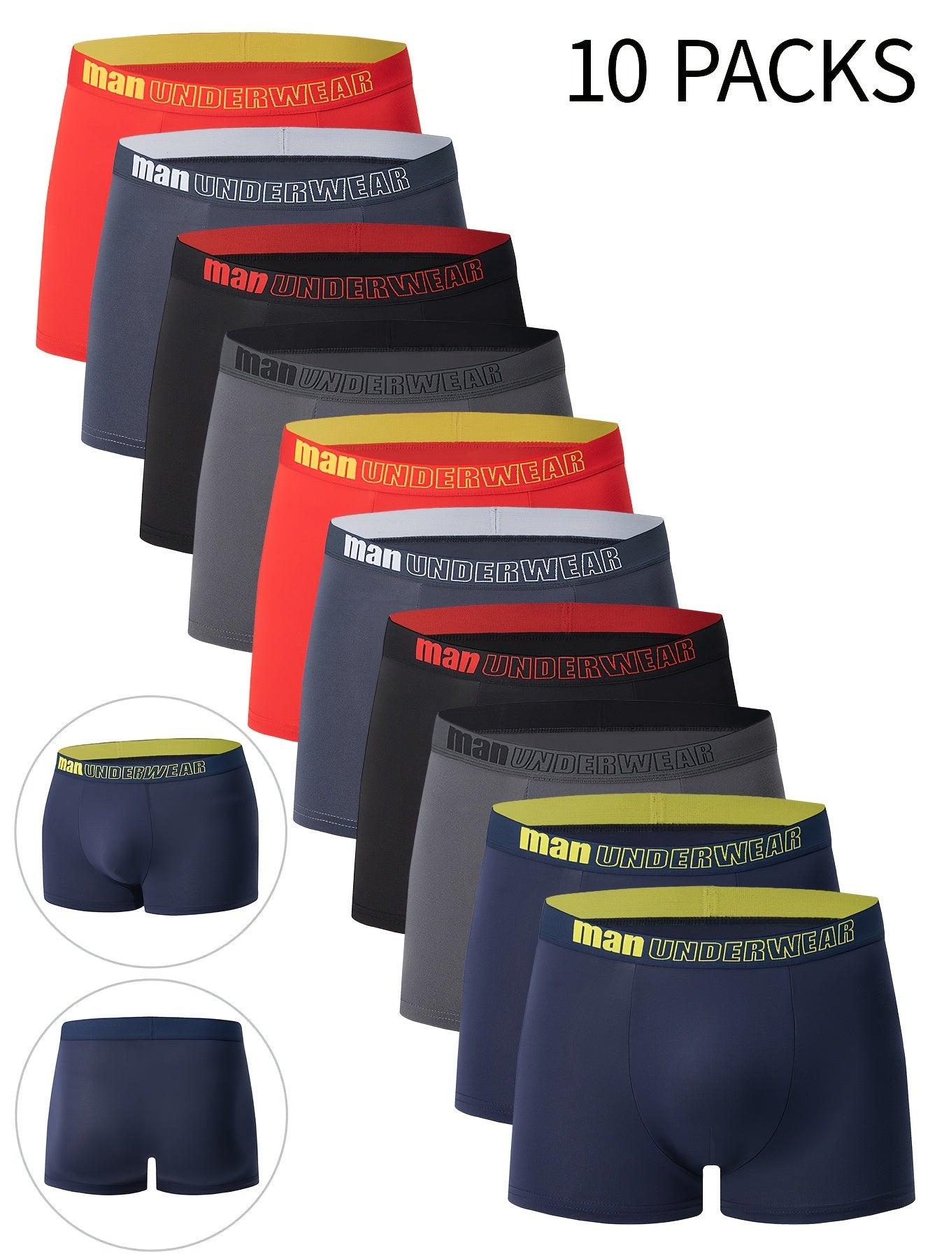 10-Pack Heren Boxer – Ademend & Comfortabel, Stretch Ondergoed met “NINJA” Graphic.