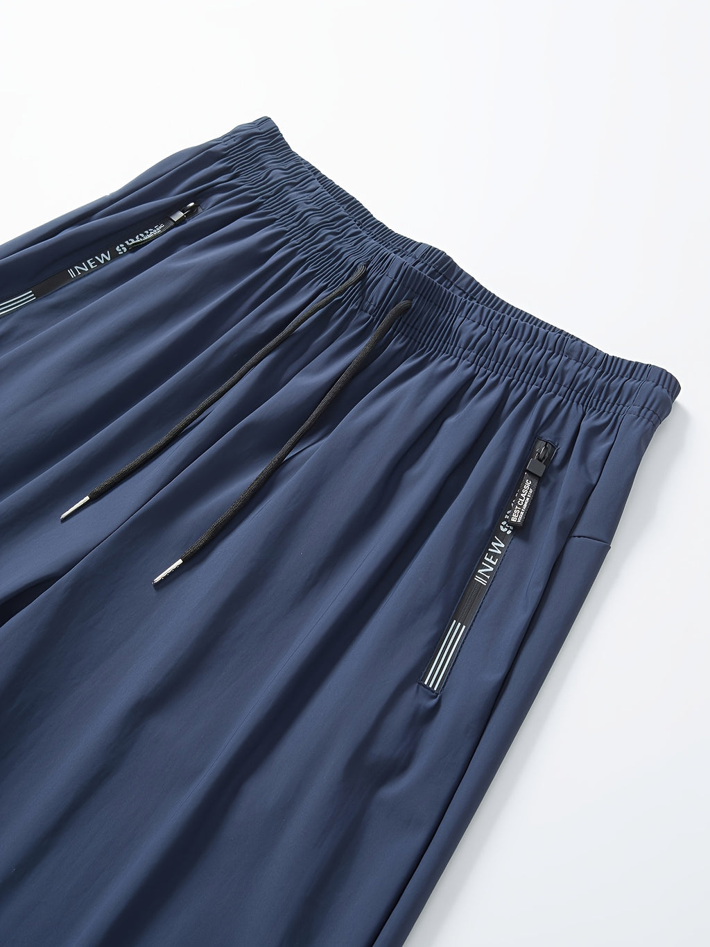 Heren Hoge-Rekbare Atletische Broek – Zijdeachtige Vezel met Rits zakken.